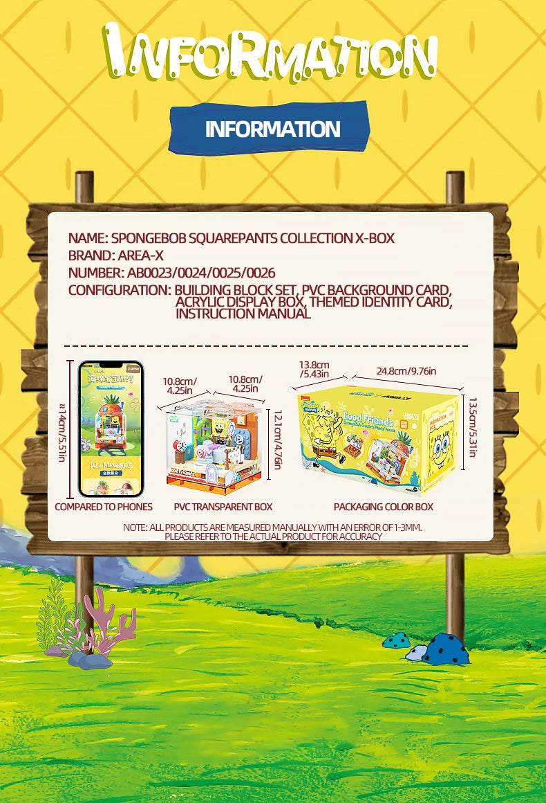 Spongebob Building Blocks Patrick Star Krusty Krab Squidward Tentacles Room Model Bricks Set Desktop Ornaments Kids Toys Gifts Beauty World Shop