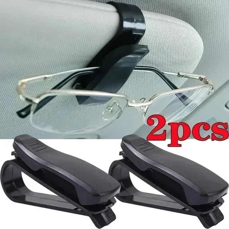 2PCS Universal Car Auto Sun Visor Glasses Box Sunglasses Clip Card Ticket Holder Fastener Pen Case Eyeglasses Clips Accessories Beauty World Shop