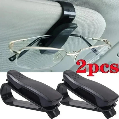2PCS Universal Car Auto Sun Visor Glasses Box Sunglasses Clip Card Ticket Holder Fastener Pen Case Eyeglasses Clips Accessories Beauty World Shop