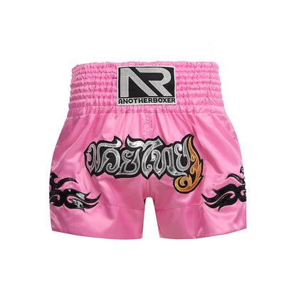 ANOTHERBOXER Muay Thai Shorts, Embroidered MMA Fighting Clothing for Men, Women, Kids, Cheap Boxing Training Short Pants
