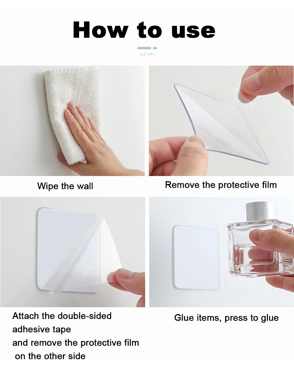 Square Double Sided Tape Super Strong Adhesive Heavy Duty Washable Sticker Pads Removable Waterproof No Trace Mounting Tape Beauty World Shop