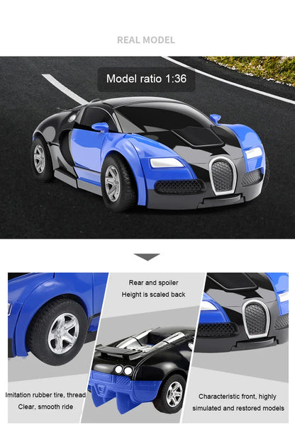 One Click Automatic Collision Deformation Robot Boy Gift Dual Form Toy Car Father Son Interactive Model Car Beauty World Shop