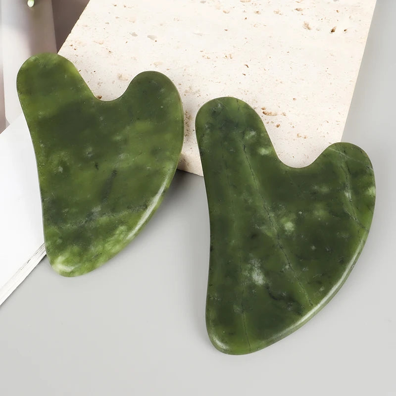 Helu Jade Gua Sha Tool Xiuyan Jade Heart-shape Massager Neck Massage Guasha Beauty Product Skin Care health Tool Beauty World Shop