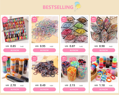 500/1000/2000pcs Girls Colourful Disposable Rubber Band Hair Ties Headband Children Ponytail Holder Bands Kids Hair Accessories Beauty World Shop