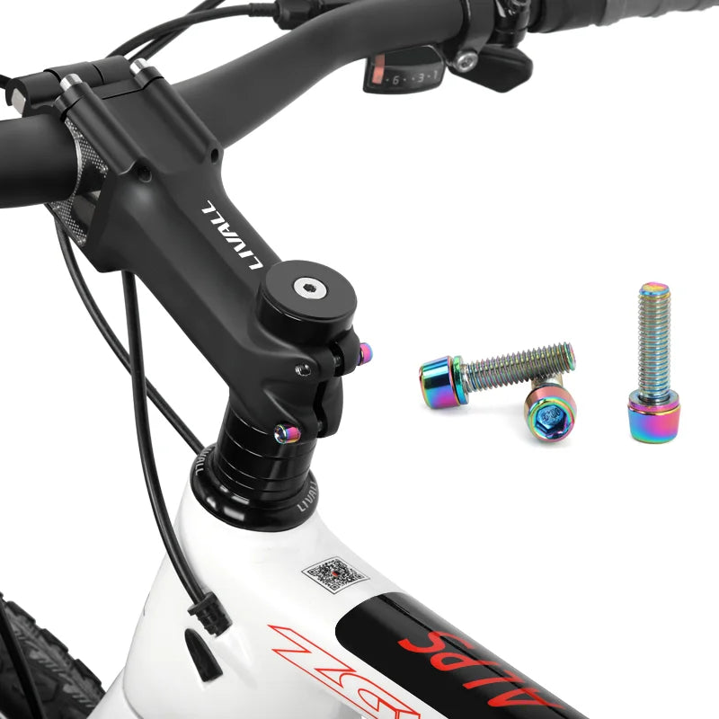 6pcs/set Bicycle Handlebar Screws M5*18MM Titanium-plated Colorful Steel MTB Bike Handle Bar Stem Riser Bottle Holder Bolts Beauty World Shop