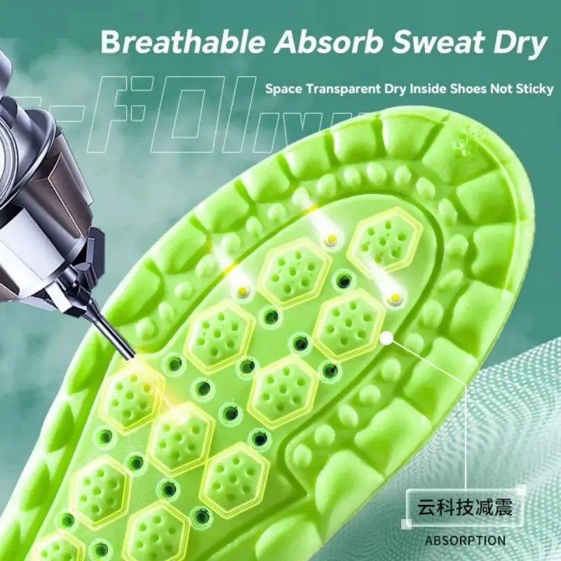 1Pair 4D Cloud Sport Insoles for Shoes PU Air Cushion Sole Soft Shock Absorption Deodorant Breathable Running Orthopedic Insoles Beauty World Shop