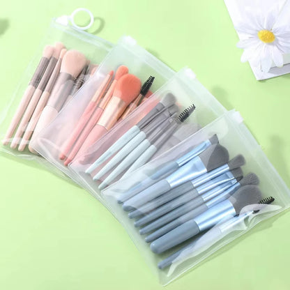 8-Piece Mini Soft and Fluffy Makeup Brush Set, Perfect for Makeup Beginners, Used for Foundation, Blush, and Eyeshadow to Create Beauty World Shop