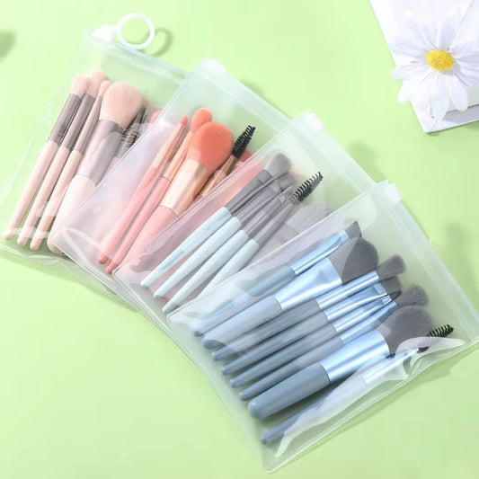 8-Piece Mini Soft and Fluffy Makeup Brush Set, Perfect for Makeup Beginners, Used for Foundation, Blush, and Eyeshadow to Create Beauty World Shop