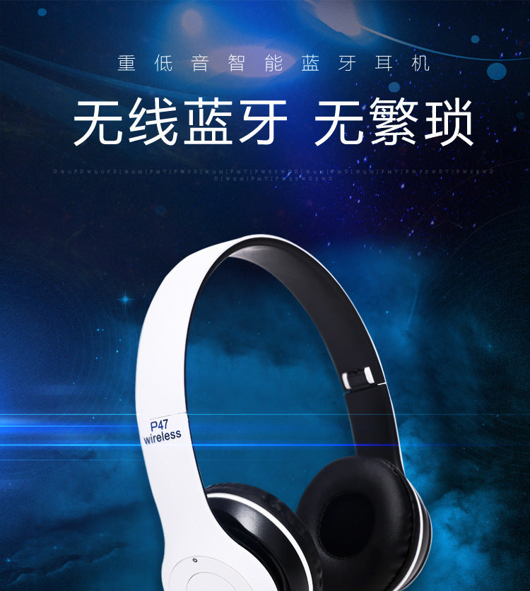 Stereo P47 Headset 5.0 Bluetooth Headset Folding Series Wireless Sports Game Headset for iPhone XiaoMi Beauty World Shop