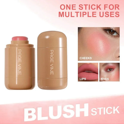 New Blush Stick 3-in-1 Cheek Lip Tinted Moistured Blush Stick Silky Brighten Blush Cream Blusher Cosmetics Tubes Matte Contour Beauty World Shop