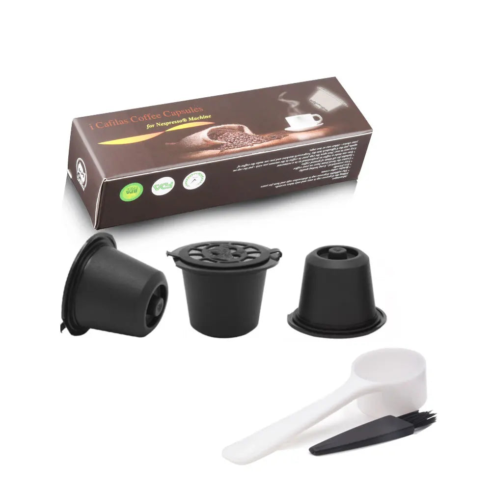 Reusable Coffee Capsule for Nespresso Machine with Stainless Filter Mesh Icafelas Refill Espresso Pod Kitchen Tamper Accessories Beauty World Shop