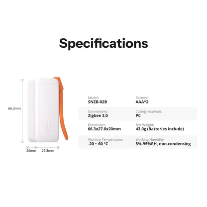 SONOFF Zigbee Temperature and Humidity Sensor Smart Home Airguard TH Lite SNZB-02B Ewelink APP Control Work With Alexa Google Beauty World Shop