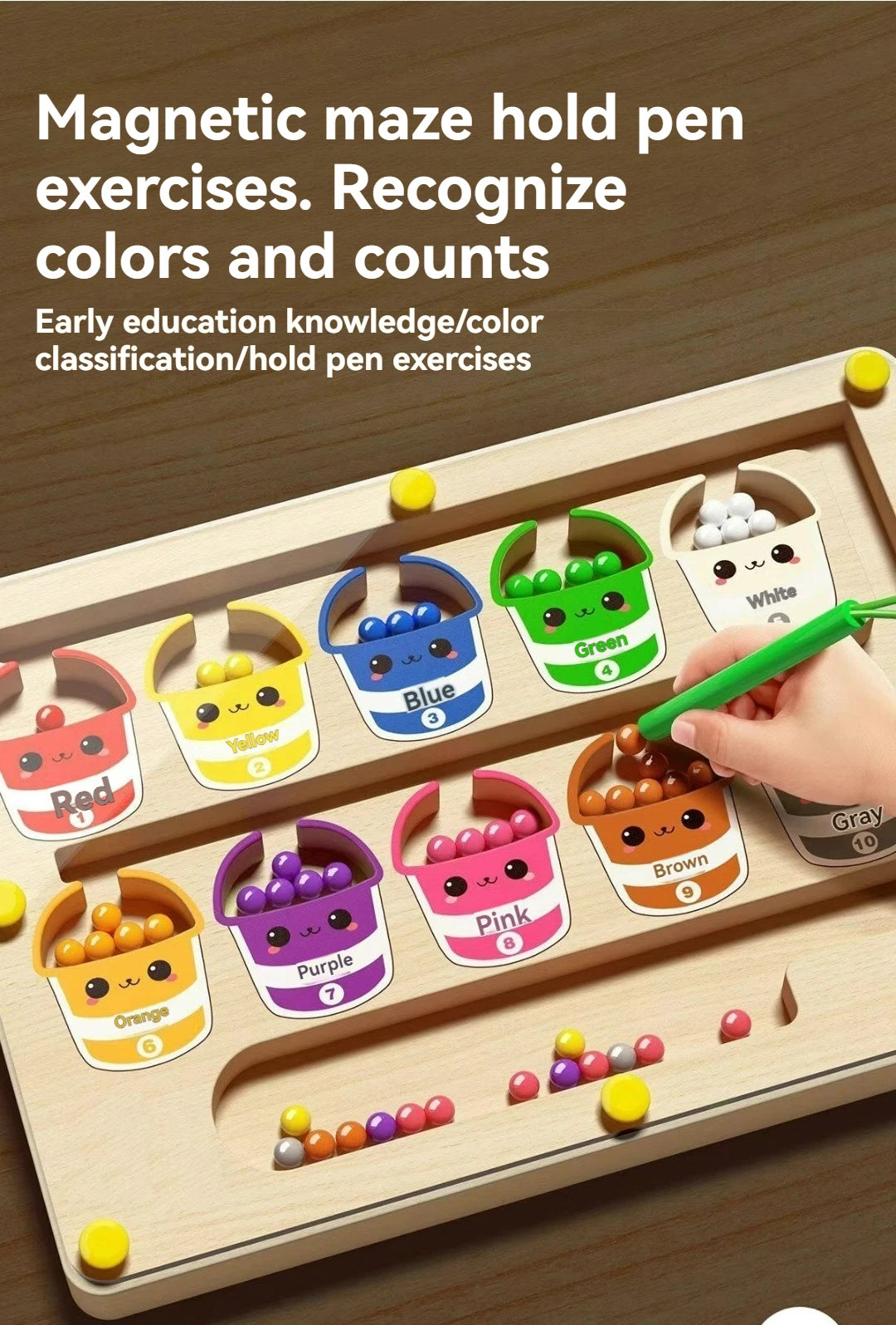 Children's Magnetic Maze Walking Ball Baby Concentration Training, Writing Logic Thinking 3 year Old Early Education Puzzle To Beauty World Shop