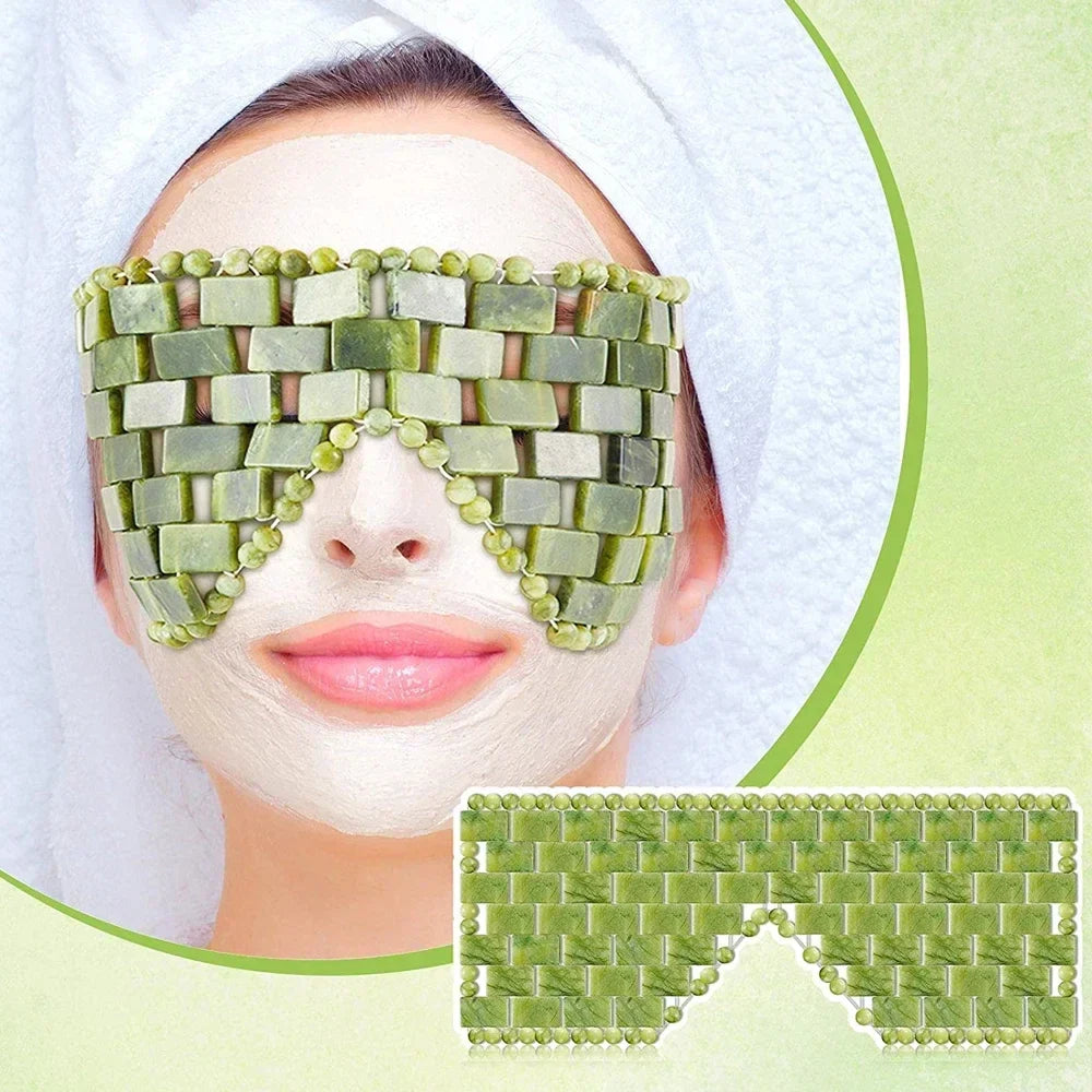Cooling Jade Eye Mask Massager Natural Jade Eye Mask Eye Eye for Eye Relax Sleep Massager Mask Tools Mask Care Stone Face Sleep Beauty Trend Shop
