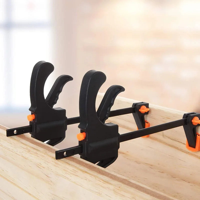 Woodworking Clamp F Hard Quick Release Ratchet Speed Squeeze Clip Kit Long Carpenter Set Nylon Gadget Work Bar Hand Tool 4inch Beauty World Shop