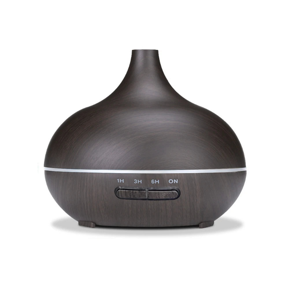 Air Aroma Humidifier Woodgrain Ultrasonic USB Humidifier Essential Oil Diffuser Home Fragrance Air Purifier with Night Light Beauty World Shop