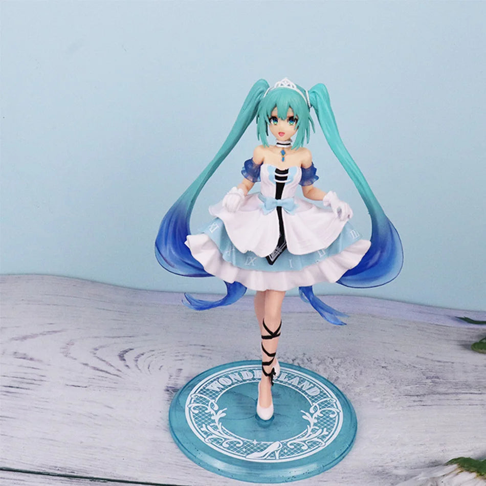 New 20cm Desktop Cute Hatsune Miku Kwaii Style Anime Figure Toys PVC Model Collector Doll Birthday Gift Beauty World Shop