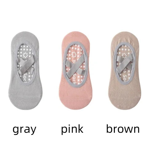 1/ 3Pair Professional Women Yoga Sock Silicone Anti-slip Ballet Pilates Socks Women Backless Breathable Bandage Yoga Sport Socks Beauty World Shop