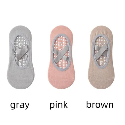 1/ 3Pair Professional Women Yoga Sock Silicone Anti-slip Ballet Pilates Socks Women Backless Breathable Bandage Yoga Sport Socks Beauty World Shop