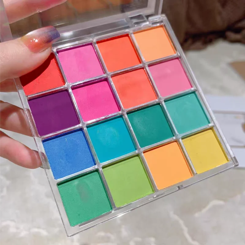 16 Grid Rainbow Solid Gradient Disc, Long-Lasting High Saturation, Gradient Blending Powder, Gradient Effect, Creative Nails Beauty World Shop