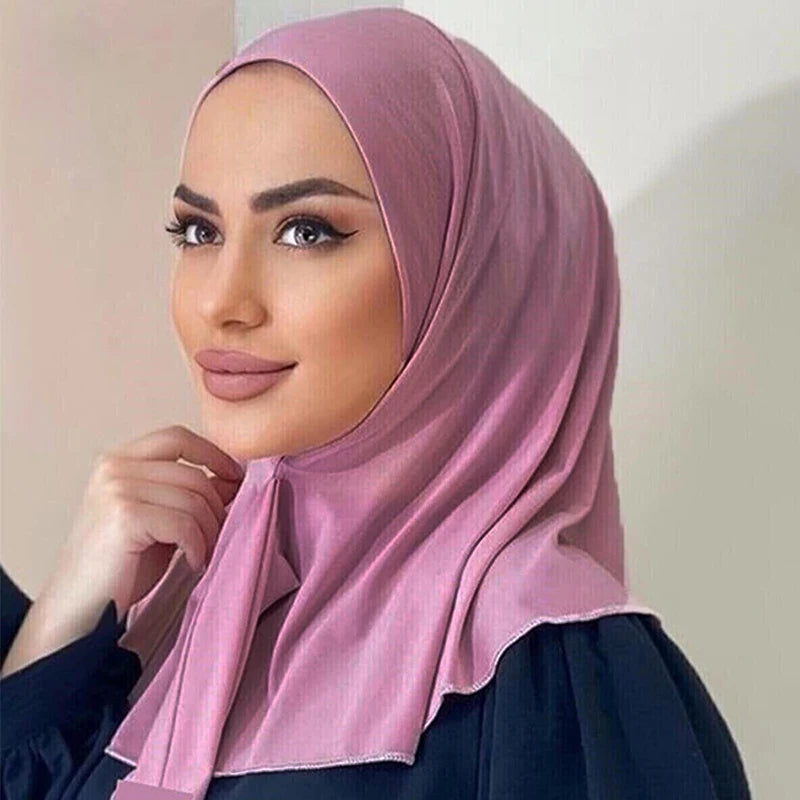 Ready To Go Full Cover Inner Instant Hijab for Ladies Girls Women With Tie Back Buttons Premium Quality Jersey Scarf Beauty World Shop