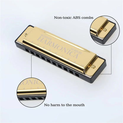 Miwayer 10 Holes Harmonica Key of C ,  Colorful Metal Shell  with Case for Beginner Students Kids Gift with Case Beauty World Shop