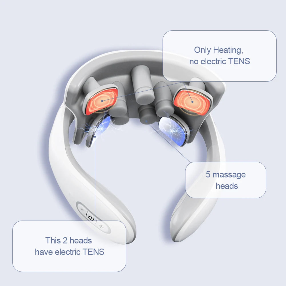 TENS Pulse Back Neck Massage Wireless Smart Sholder Cervical Massager Heating Muscle Punch Beating Health Care Tool