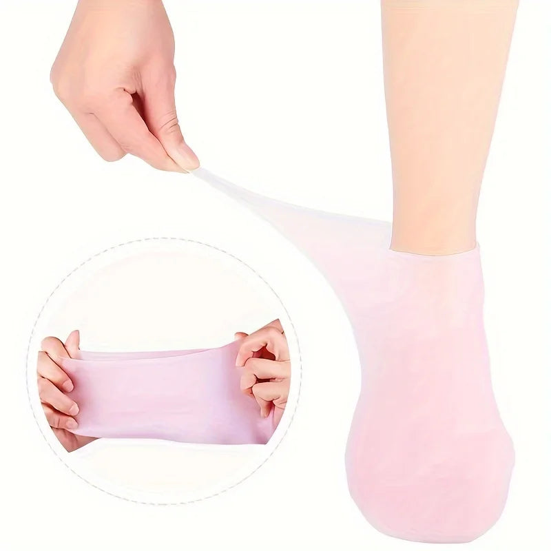 2 Pack Silicone Elastic Moisturizing Foot Socks, Spa Massage Moisturizing Gel Socks for Dry Cracked Feet, Foot Care Socks Tools Beauty World Shop