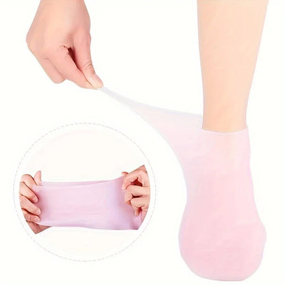 2 Pack Silicone Elastic Moisturizing Foot Socks, Spa Massage Moisturizing Gel Socks for Dry Cracked Feet, Foot Care Socks Tools Beauty World Shop