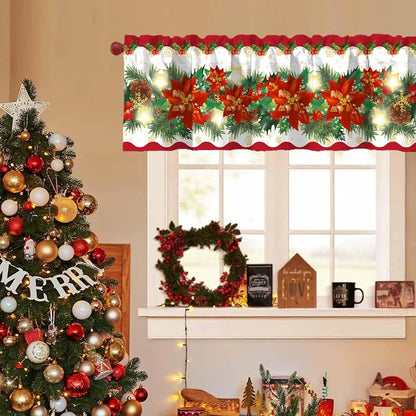 Christmas Short Curtains Valances Merry Christmas Decorations For Home 2025 Xmas Navidad Kitchen Bedroom Ornaments New Year 2026 Beauty World Shop