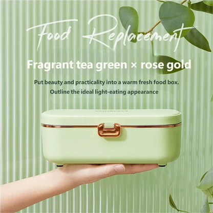 HOMEFISH Stainless Steel Electric Lunch Box Food Warmer Bento Box Water-Free Heating Office Lunch Container with Built-In Heater Beauty World Shop