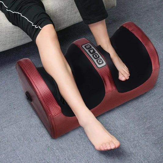 Electric Foot Massager Shiatsu Kneading Deep Tissue Relax Heated Roller Calf Pain Relief Fatigue Muscles Vibrator Machine Health Beauty World Shop
