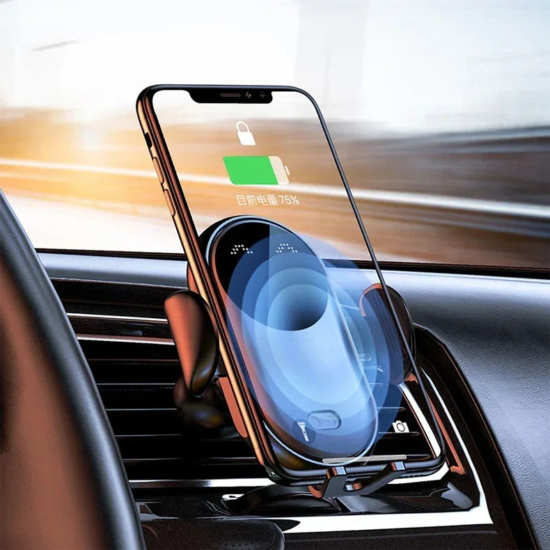 Infrared Induction Car Wireless Charger Stand Car Air Vent Clamp for iPhone 16~12 Pro Max Samsung Galaxy S25/S24 Fast Charging Beauty World Shop