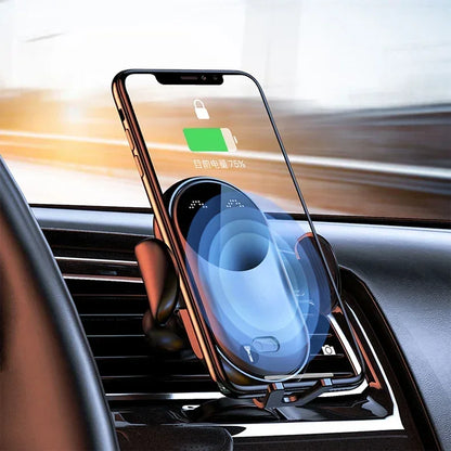 Infrared Induction Car Wireless Charger Stand Car Air Vent Clamp for iPhone 16~12 Pro Max Samsung Galaxy S25/S24 Fast Charging Beauty World Shop