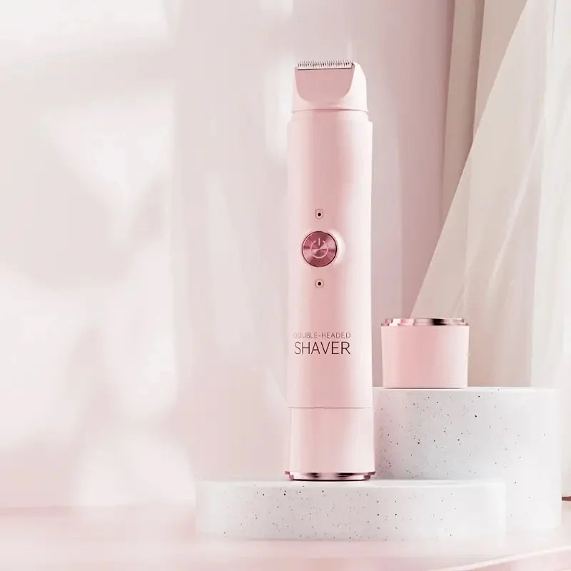 2-in-1 Wireless Rechargeable Electric Shaver, Suitable for Women - Dual Head Bikini Trimmer, Suitable for Both Dry and Wet Use Beauty World Shop