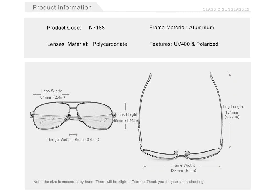 KINGSEVEN Polarized Aluminum Sunglasses Men UV400 HD Lens Pilot Eye Protection Photochromic Glasses Women Night Vision Eyewear Beauty World Shop