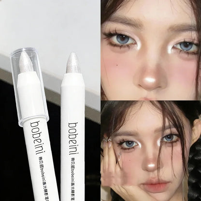 1pc Shimmering Highlight Stick, Glitter White Eyeshadow Pencil for Bright Eyes, Dazzling Effect Makeup Highlighter Beauty World Shop