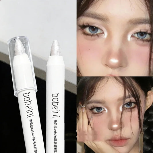 1pc Shimmering Highlight Stick, Glitter White Eyeshadow Pencil for Bright Eyes, Dazzling Effect Makeup Highlighter Beauty World Shop
