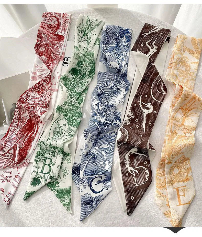 26 Letters Tarot Constellation Bag Scarf Twill Silk Scarves Women New Neckerchief Hair Headbands Beauty World Shop