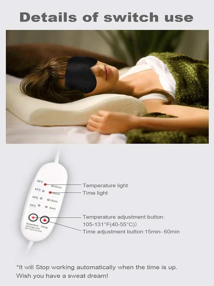 USB Heated Eye Mask Reusable USB Silk Steaming Eye Mask Eye Massager For Sleeping Eye Puffiness Anti Dark Circle Patch Eye Care Beauty World Shop