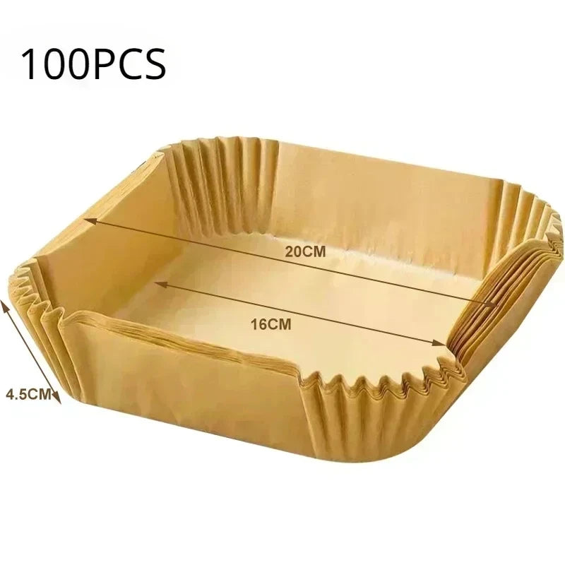 50 PCS Air Fryer Blotting Paper, Baking Blotting Paper, Food Grade Leakproof Non-Stick Food Pad, Thickened Silicone Paper Pad Beauty Fashion
