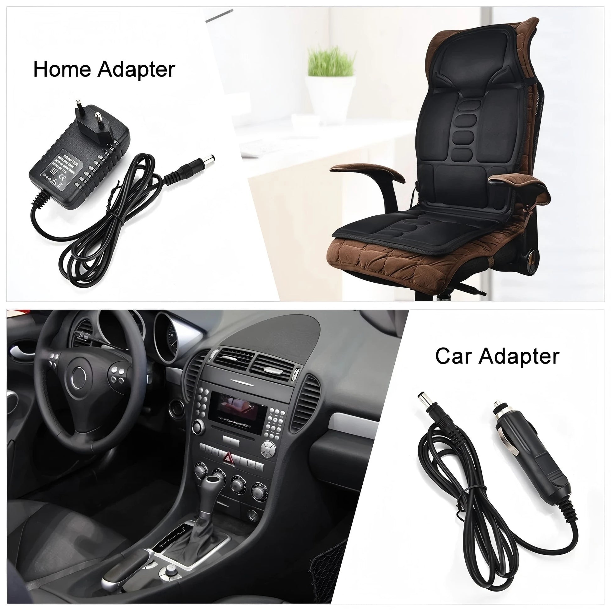 Portable Full Body Massage Chair Cushion, Neck Back Waist Hips Massage Pad Soft Relax for Home Office Car Use Beauty World Shop