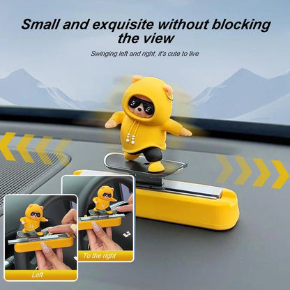 New Dashboard Car Decorations Skateboard Bear Magnetic Parking Number Plate Creative Car Cartoon Interior Interior Accessories Beauty World Shop
