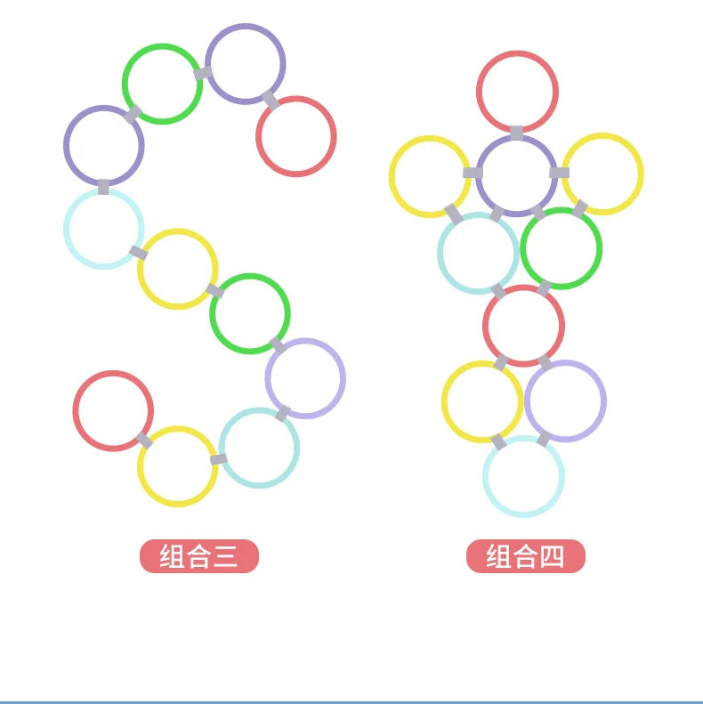 New Outdoor Kids Funny Physical Training Sport Toys Lattice Jump Ring Set Game 10 Hoops 10 Connectors for Park Play Boys Girls Beauty World Shop