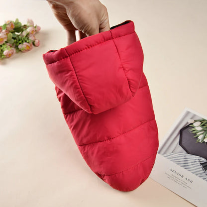 Dog Hooded Winter Jacket Soft Warm Fleece Velvet Puppy Vest Coat  Pet Dog Hat Clothes Cold Proof Winter Padded Yorkies Costume