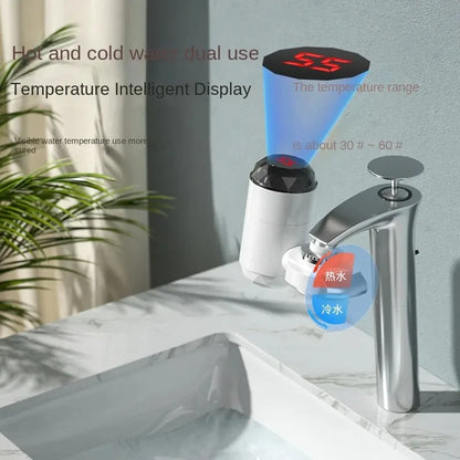 3000W Instant Hot Water Heater Faucet Tankless with Temperature Display and Hot Cold Tap for Kitchen Sink Beauty World Shop
