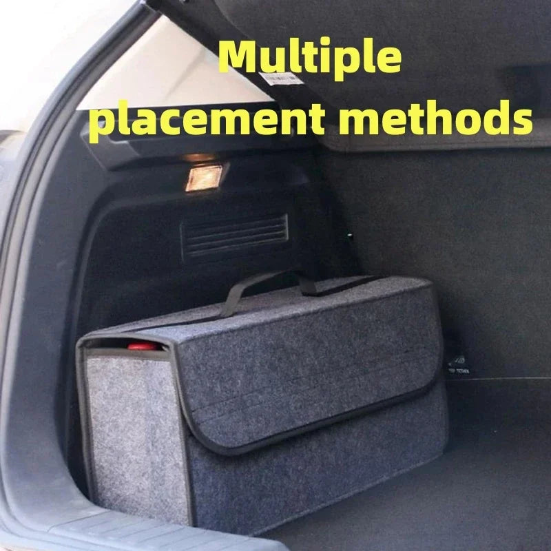 Large Anti Slip Compartment Boot Storage Organizer Tool Car Storage Bag Car Trunk Organizer Soft Felt Storage Box Accessories Beauty World Shop