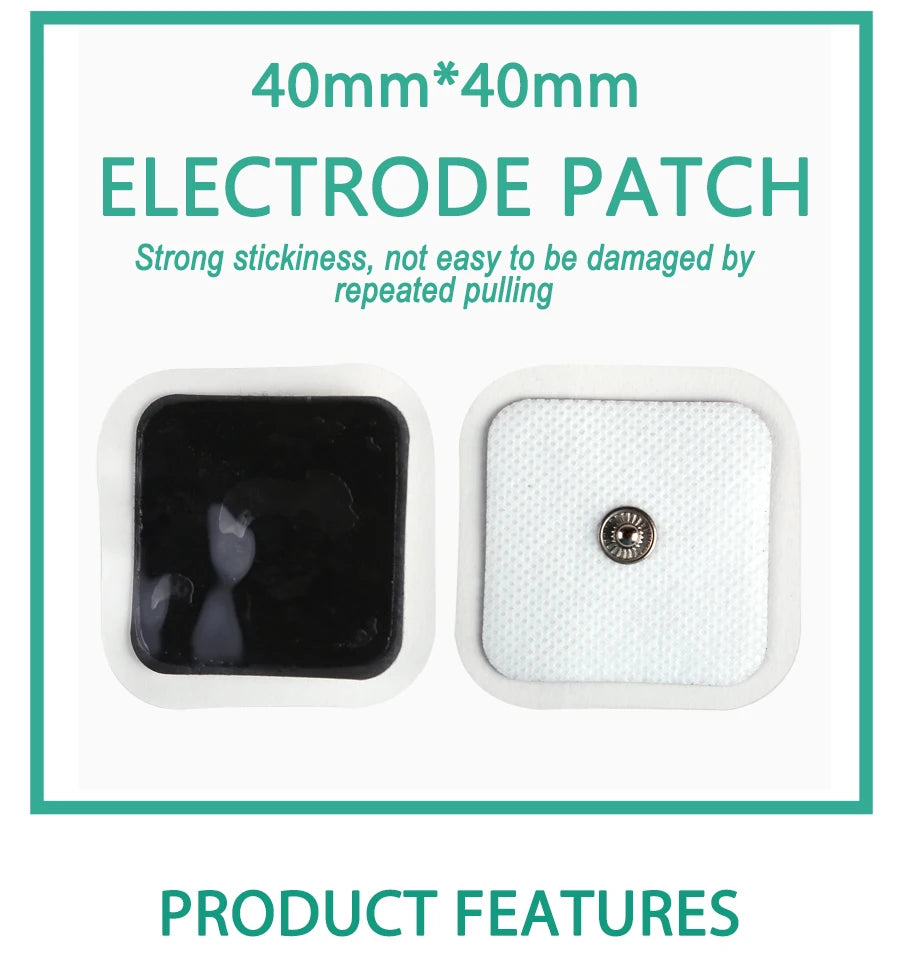 10/20/50pcs Non-woven Electrode Pads 4x4cm Snap On Replacement For Tens Acupuncture Digital Machine Slimming Massager Therapy Beauty World Shop