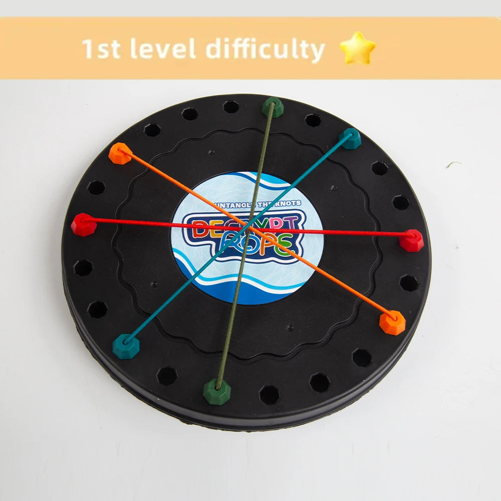 Twisted Rope Puzzle Game - Brainy Knots Untangling Challenge Board Game String Solution Central Lacing Toy Beauty World Shop