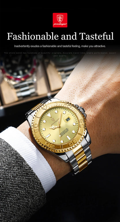POEDAGAR Original Luxury Man Wristwatch Waterproof Luminous Date Men Watch Stainless Steel Fashion Business Men's Quartz Watches Beauty World Shop